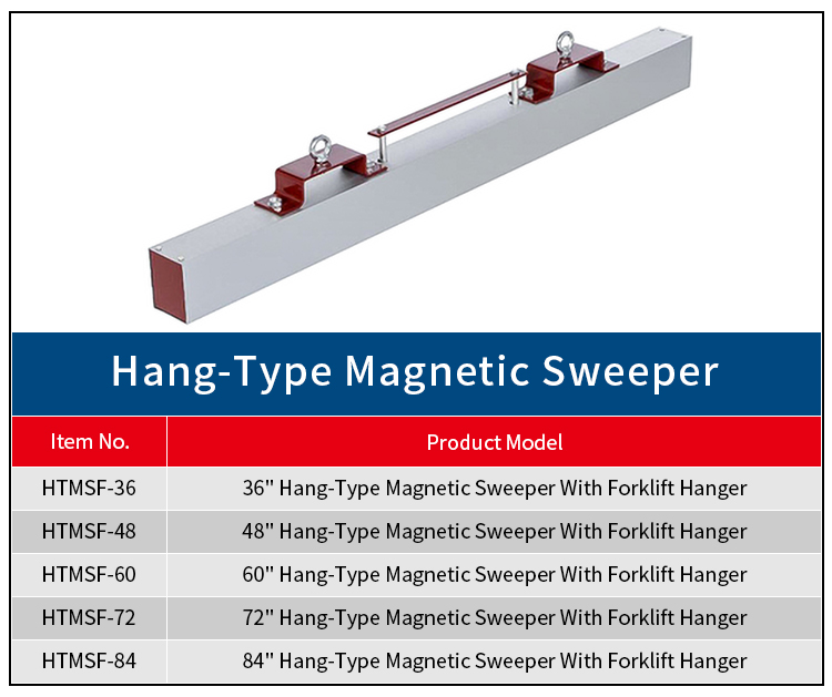 Hang-Type Magnetic Sweeper with Forklift Hanger