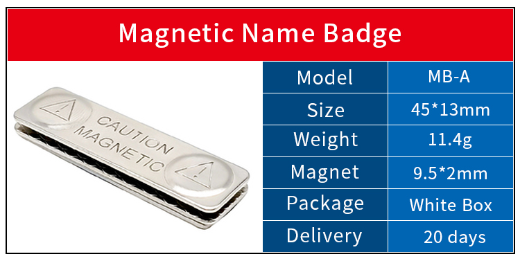 Office Employee Steel Plate Neodymium Magnetic Name Badge