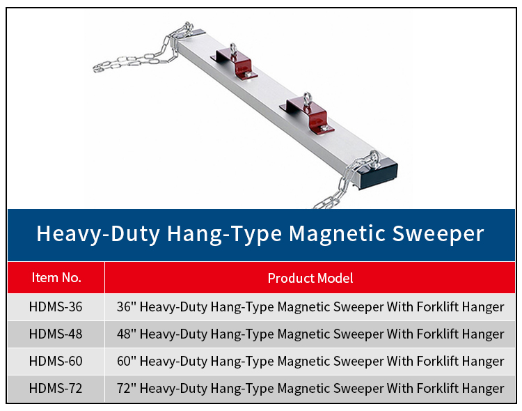 Heavy-Duty Hang-Type Magnetic Sweeper with Forklift Hanger