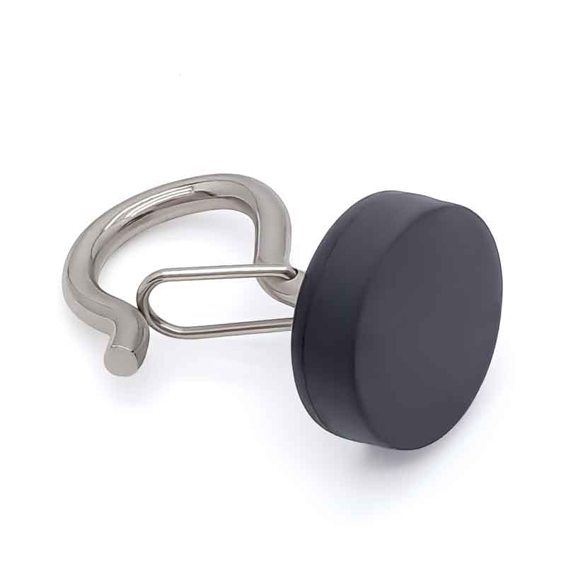 Pressable Magnetic Hook Black Rubber Coated Powerful Pot Magnet