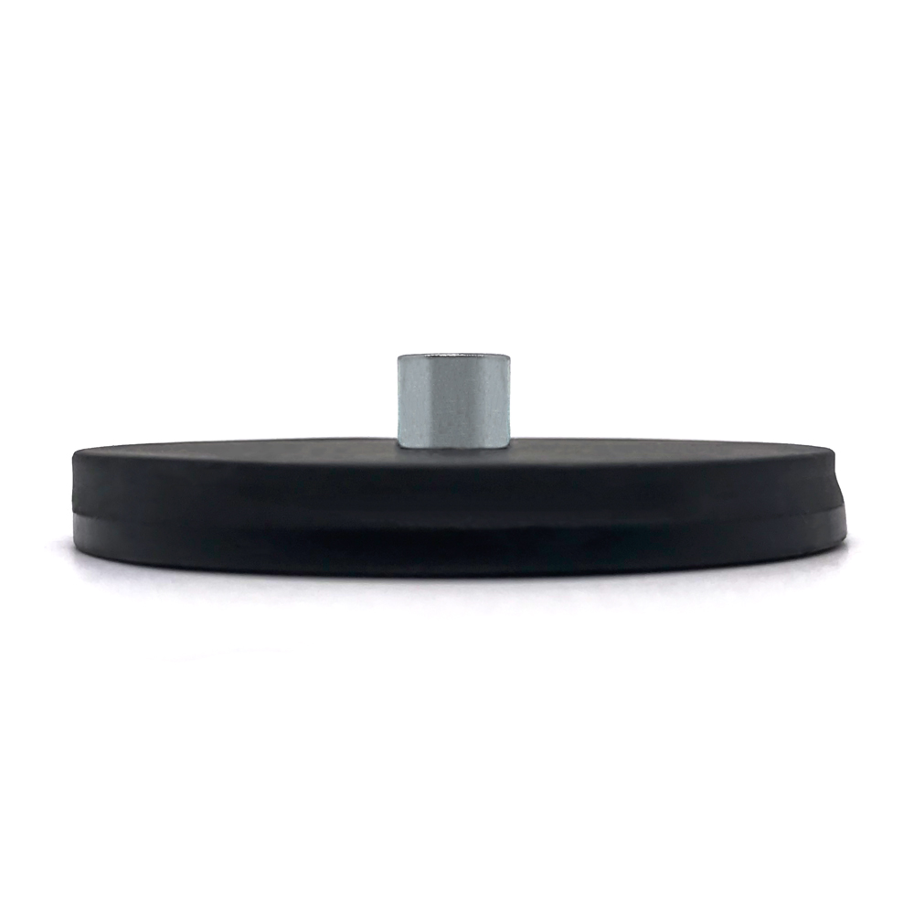 Black Rubber Coated Internal Threaded Rod Neodymium Pot Magnet 