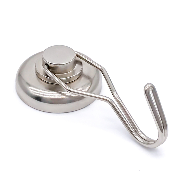 Neodymium Pot Magnet with Rotating Hook 