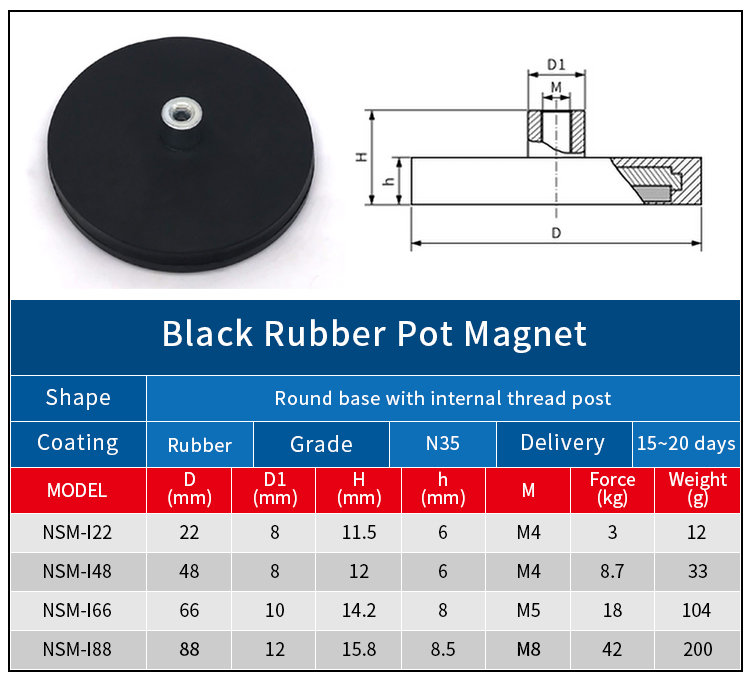 Internal Threaded Pot Magnet product specifications