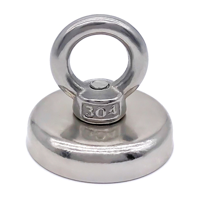 Round Base Underwater Search Neodymium Fishing Magnet with Lifting Ring
