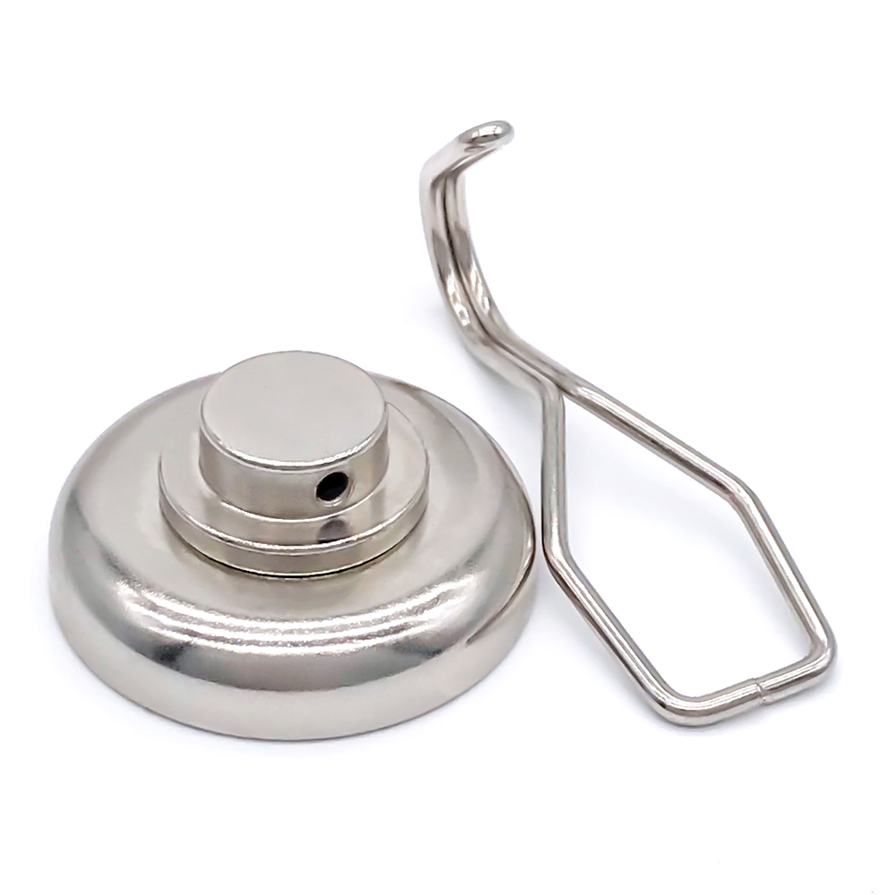 Neodymium Pot Magnet with Rotating Hook 