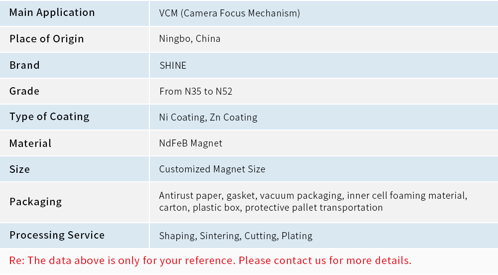 Neodymium Magnets in VCM (Voice Coil Motors)